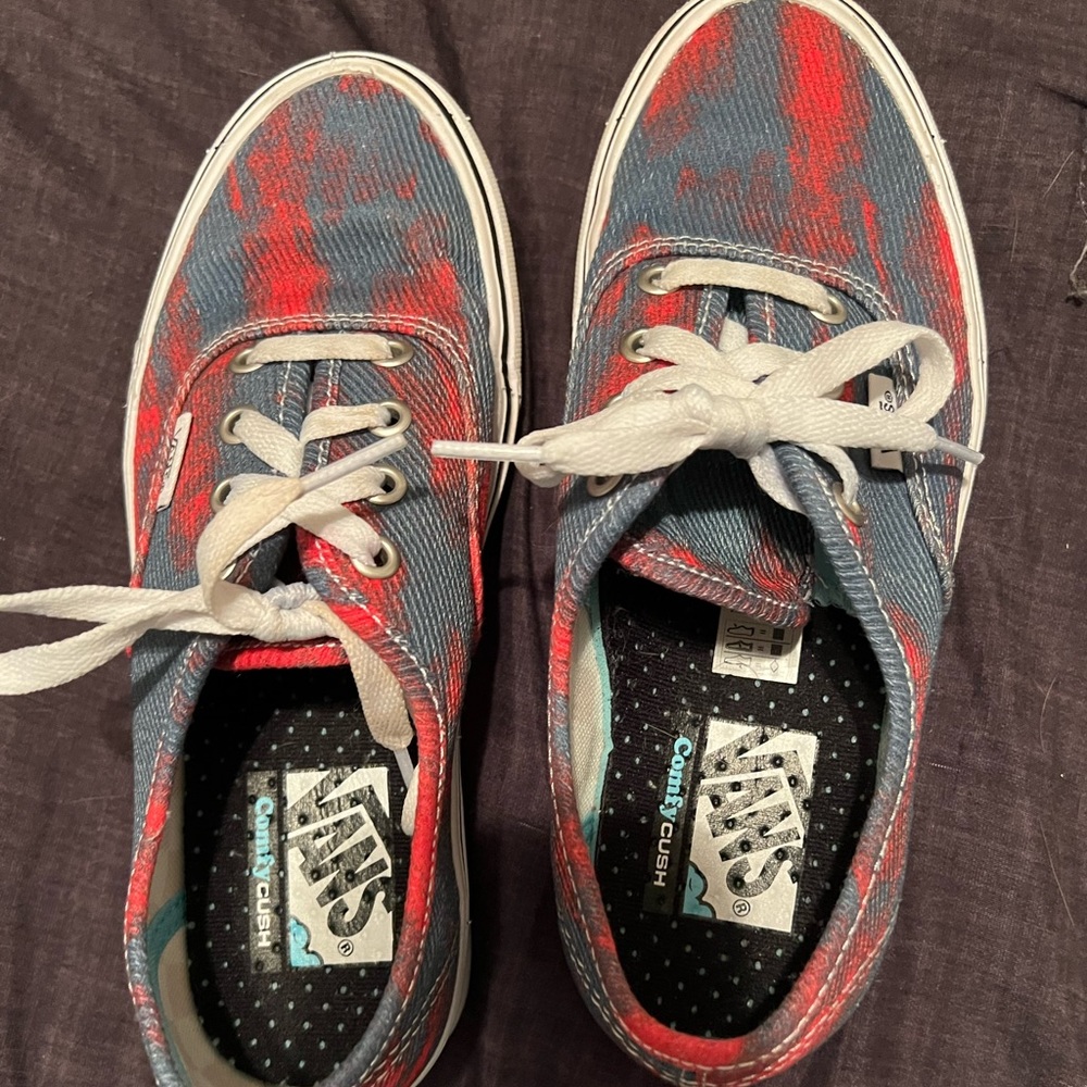 Never Worn! Blue and Red Vans!